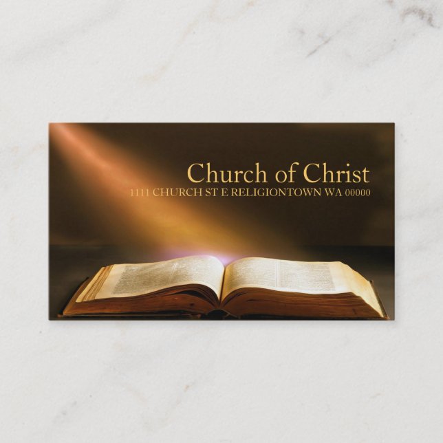 Tarjeta De Visita Iglesia religiosa Cristianismo Religión Biblia (Anverso)