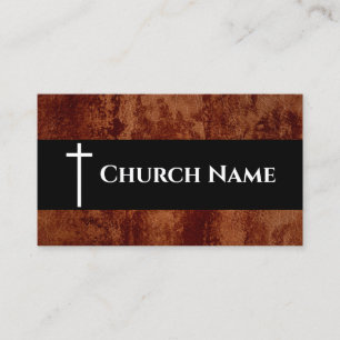 Tarjeta De Visita Iglesia RUSTIC Leather Christian Pastor