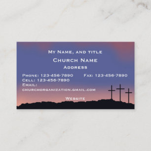 Tarjeta De Visita Iglesia / Tres cruces cielo de atardecer