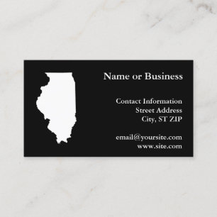 Tarjeta De Visita Illinois en blanco y negro