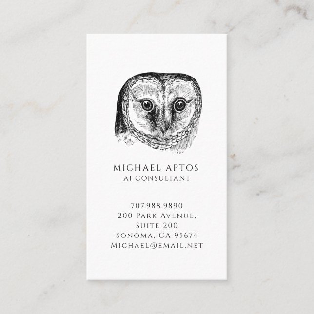 Tarjeta De Visita Illustrated AI Consultant Business Card (Anverso)