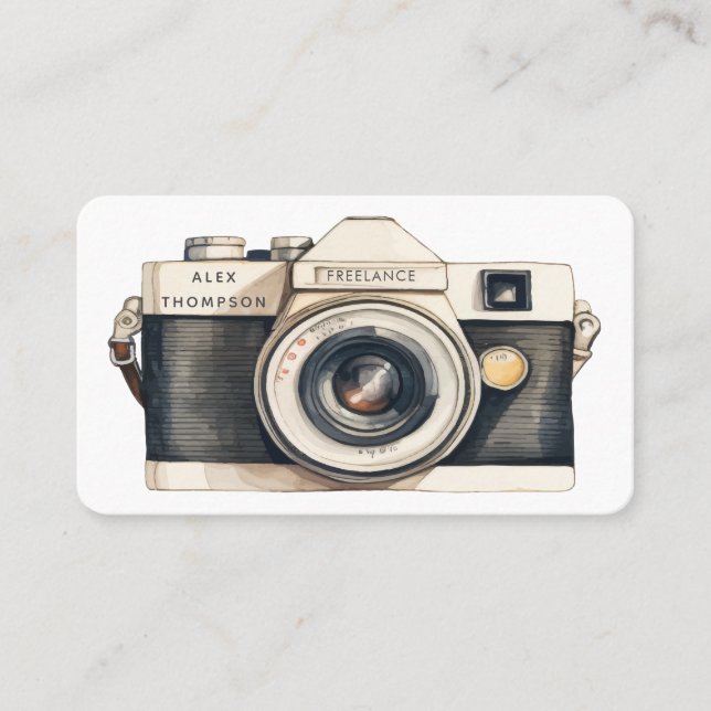 Tarjeta De Visita Illustrated SLR Camera Professional Photographer (Anverso)