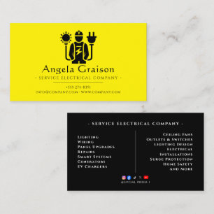 Tarjeta De Visita Iluminación, Cableado, Electricista Profesional