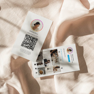 Tarjeta De Visita Iluminación de Instagram Tema QR Código 10 Cuadríc
