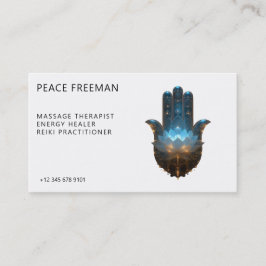 Tarjeta De Visita Iluminación del Loto | Diseño de Mano Hamsa