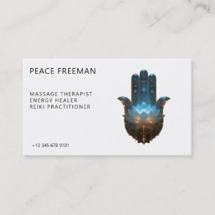 Tarjeta De Visita Iluminación del Loto Diseño de Mano Hamsa