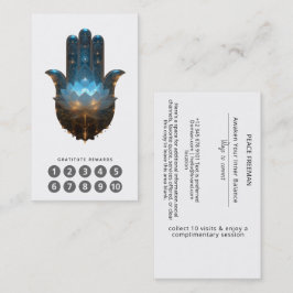 Tarjeta De Visita Iluminación del Loto | Diseño de Mano Hamsa
