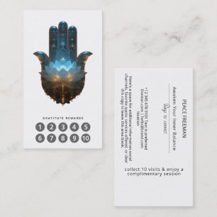 Tarjeta De Visita Iluminación del Loto Diseño de Mano Hamsa