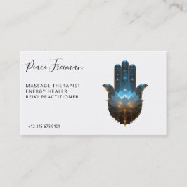Tarjeta De Visita Iluminación del Loto | Diseño de Mano Hamsa
