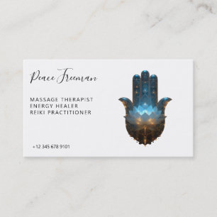 Tarjeta De Visita Iluminación del Loto Diseño de Mano Hamsa