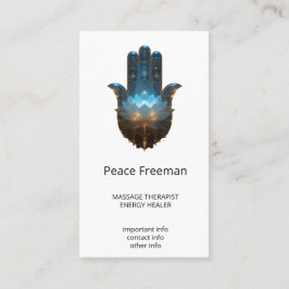 Tarjeta De Visita Iluminación del Loto | Diseño de Mano Hamsa