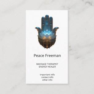 Tarjeta De Visita Iluminación del Loto Diseño de Mano Hamsa