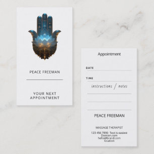 Tarjeta De Visita Iluminación del Loto Diseño de Mano Hamsa