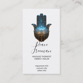 Tarjeta De Visita Iluminación del Loto | Diseño de Mano Hamsa