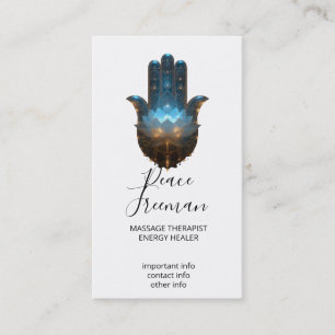 Tarjeta De Visita Iluminación del Loto   Diseño de Mano Hamsa