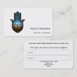Tarjeta De Visita Iluminación del Loto | Diseño de Mano Hamsa