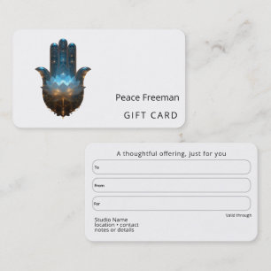 Tarjeta De Visita Iluminación del Loto Diseño de Mano Hamsa