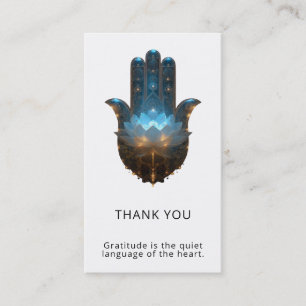 Tarjeta De Visita Iluminación del Loto Diseño de Mano Hamsa