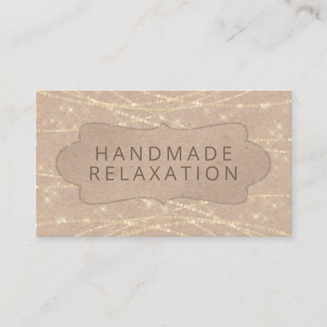 Tarjeta De Visita Iluminación Kraft String Spa Jabón de mantequilla  (Anverso)