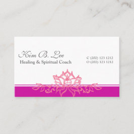 Tarjeta De Visita Iluminación Rosa Lotus Yoga Om