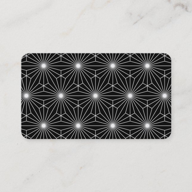 Tarjeta De Visita Ilusión óptica blanco y negro moderna fresca (Anverso)