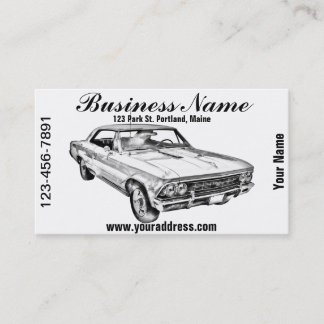 Tarjeta De Visita Ilustracion 1966 de Chevy Chevelle SS 396