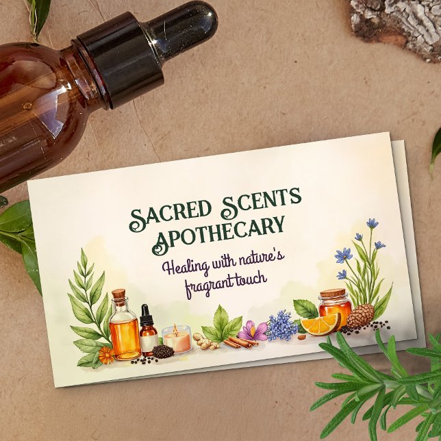 Tarjeta De Visita Ilustracion acuarela de la práctica de la aromater (Subido por el creador)