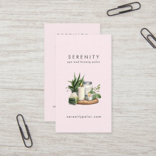 Tarjeta De Visita Ilustracion acuático moderno Rubor QR Code Spa