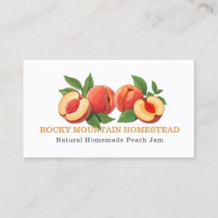 Tarjeta De Visita Ilustracion Botánico de Peach