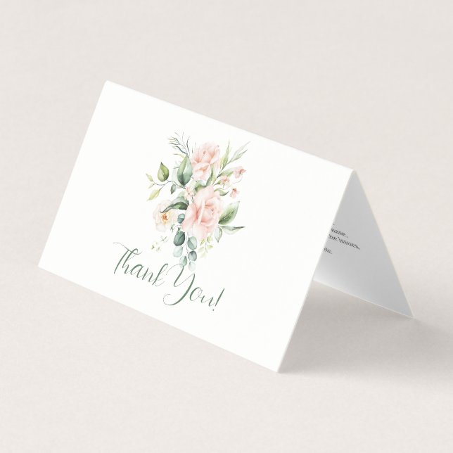 Tarjeta De Visita Ilustracion Bouquet de rosas pálidas (Anverso)