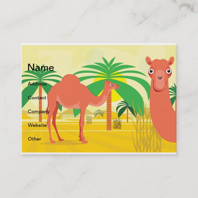 Tarjeta De Visita Ilustracion Camels (Anverso)