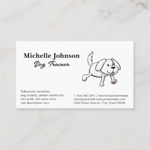 Tarjeta De Visita Ilustracion Cute Dog   Servicios de formación de a