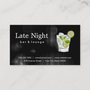 Tarjeta De Visita Ilustracion de bebidas   Salón del bar