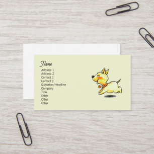 Tarjeta De Visita Ilustración de cachorro corriendo lindo