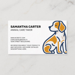 Tarjeta De Visita Ilustración de cachorro lindo   Cuidado de animale