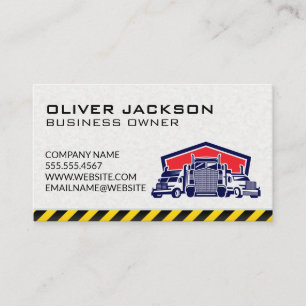 Tarjeta De Visita Ilustración de Camiones de Construcción