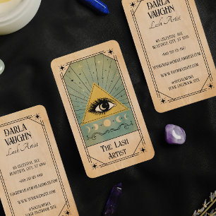 Tarjeta De Visita Ilustración de carta de tarot de artista de pestañ