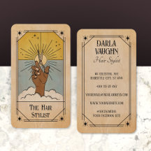 Ilustración de carta de tarot de estilista de cabe