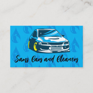 Tarjeta De Visita Ilustración de coche deportivo   Lavado de autos  