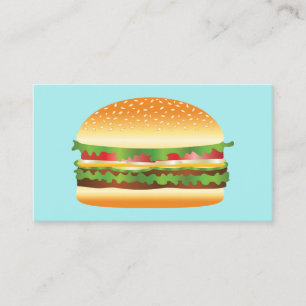 Tarjeta De Visita Ilustración de dibujos animados de hamburguesa