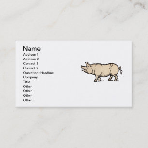 Tarjeta De Visita Ilustracion de época de cerda de cerdo