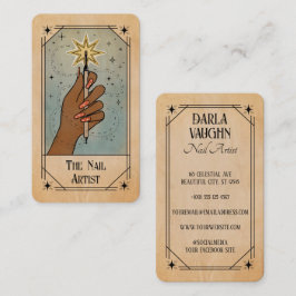Tarjeta De Visita Ilustración de estilo de carta de tarot de artista