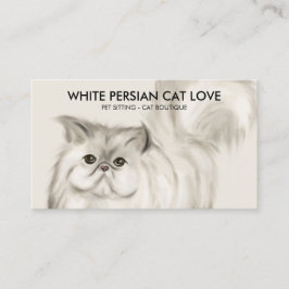 Tarjeta De Visita Ilustración de gato persa beige acuarela