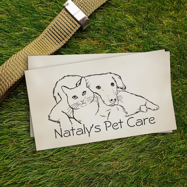 Tarjeta De Visita Ilustracion de gato y perro (Subido por el creador)