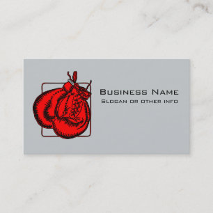 Tarjeta De Visita Ilustracion de guantes de boxeo rojo