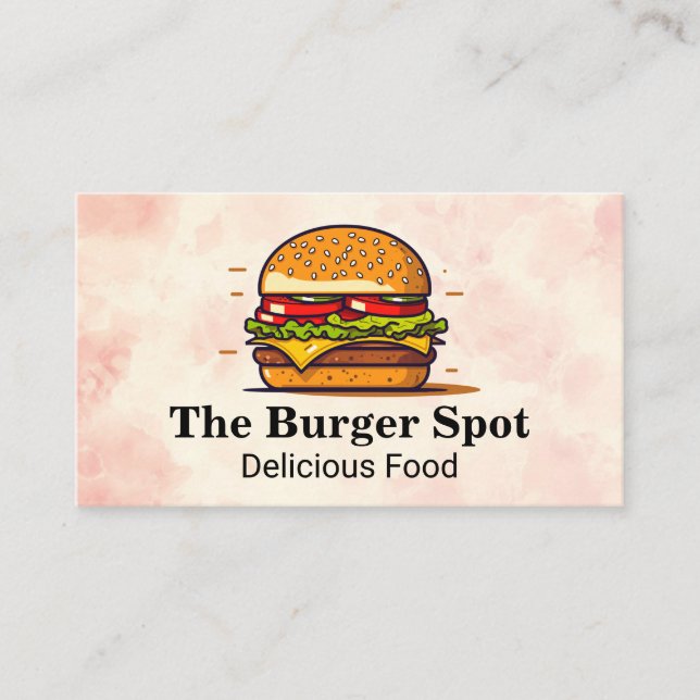 Tarjeta De Visita Ilustracion de hamburguesas | Restaurante (Anverso)