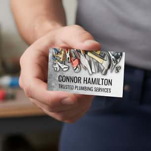 Tarjeta De Visita Ilustración de herramientas de fontanería geniales