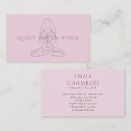 Tarjeta De Visita Ilustración de instructora de yoga minimalista en