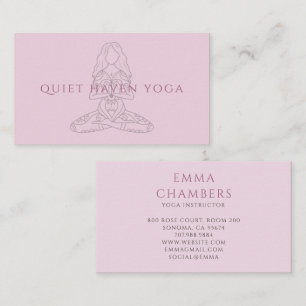 Tarjeta De Visita Ilustración de instructora de yoga minimalista en 