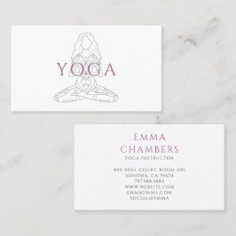 Tarjeta De Visita Ilustración de instructora de yoga minimalista en